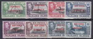 FALKLAND  DEPS  1944 - 45      SG B1 - B8   SOUTH GEORGIA SET   MH 