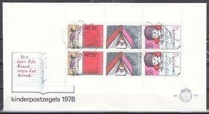 Netherlands, Scott cat. B548-B551.  School Children s/sheet. First day cover. ^