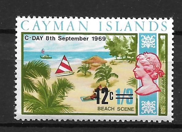 Cayman Islands 236 12c on 1sh3d single MNH