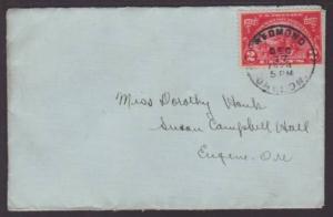 US # 615 on Redmond,OR 1924 Cover