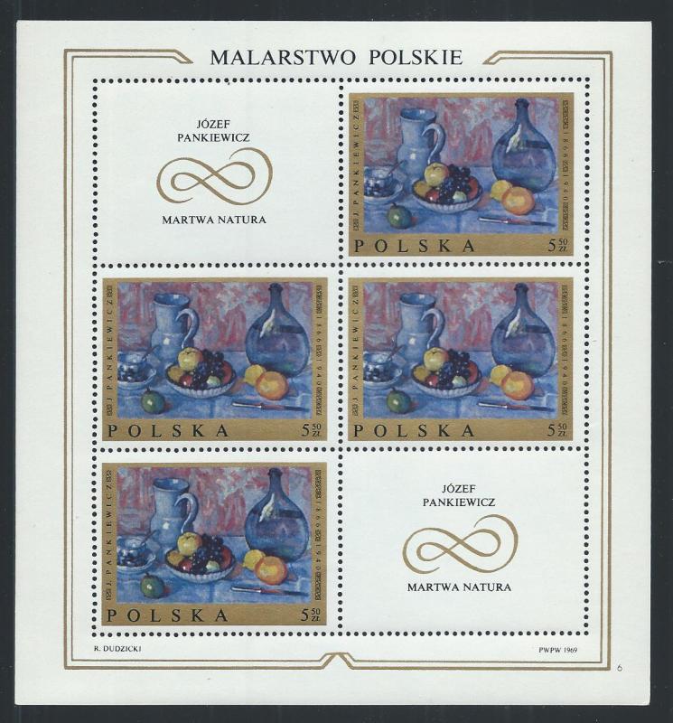 POLAND SC# 1681 MINI SH/4 W/LABELS VF/MOG 1969