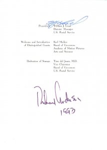 Signed Richard Anderson FDC Ceremony Program #2749 Grace Kelly Jt US/Monaco 1993