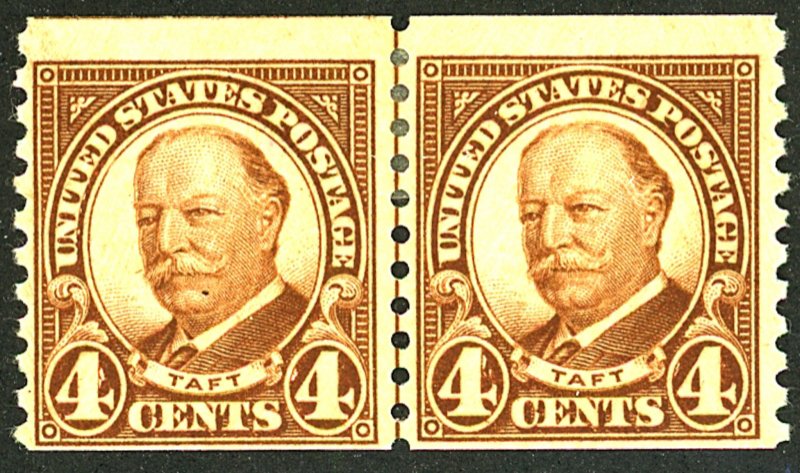 U.S. #687 MINT LINE PAIR OG HR