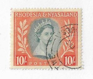 Rhodesia & Nyasaland  Sc #154 10sh  used VF