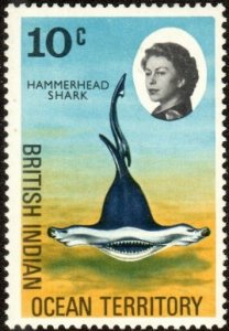 B.I.O.T.  17 - Mint-H - 10c Hammerhead Shark (1968) (cv $0.60)