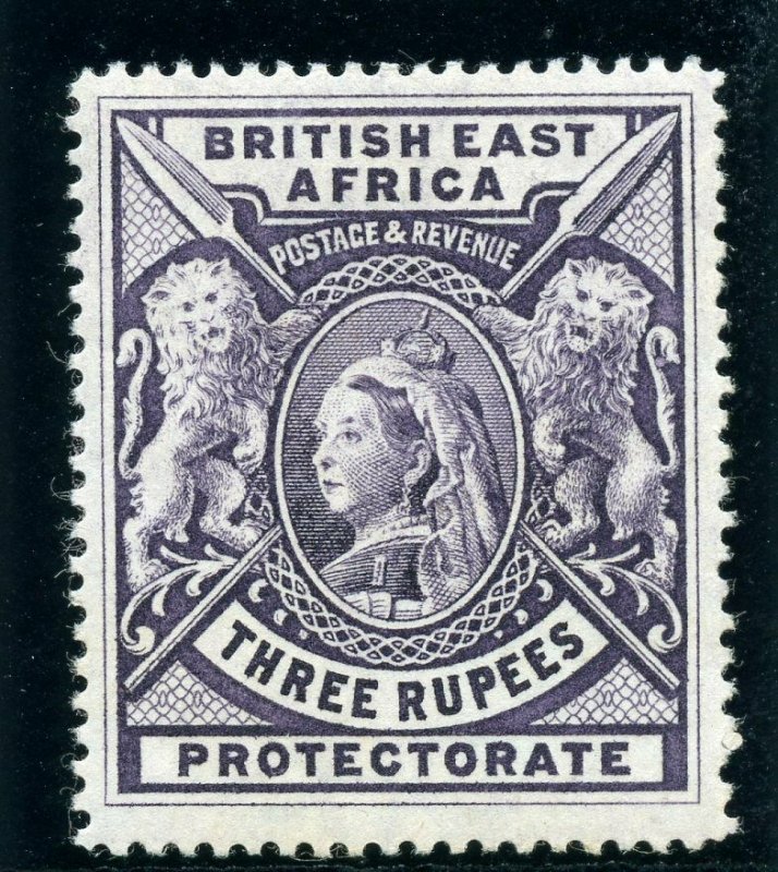 British East Africa 1897 QV 3r deep violet MLH. SG 94. Sc 104. 