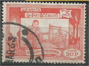 BURMA, 1954, used 20p, Rice Scott 145