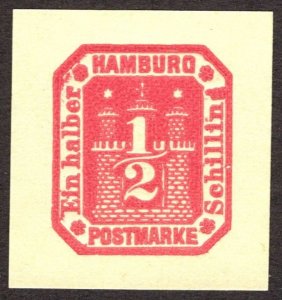 Hamburg Reprint of cut square, 1/2Sch, Unused