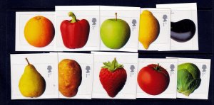 Great Britain 2003  -  Fruits and Vegetables - MNH  singles set   #2108- 2117