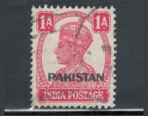 Pakistan 1947 King George VI Overprint 1a Scott # 4 Used