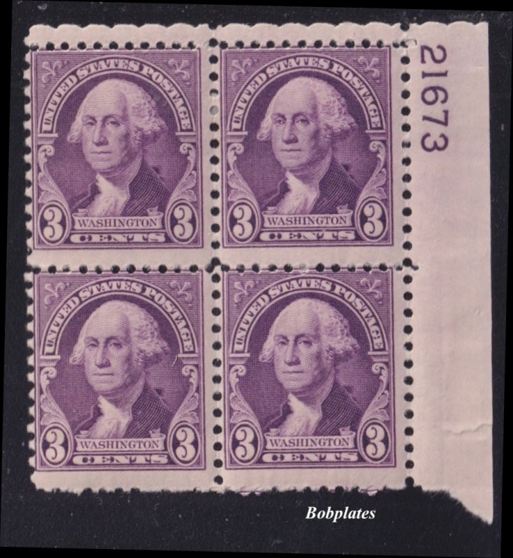 BOBPLATES US #720 Washington Upper Right Plate Block 21673 F-VF LH DCV=$3