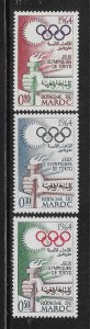 Morocco 1964 18th Olympic Games Tokyo Sc 106-108 MNH A2096