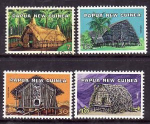 Papua New Guinea-Sc#433-6- id6-unused hinged set-Houses-1976-please note #433