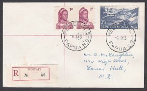 PAPUA NEW GUINEA 1963 Registered cover ex WOITAPE - Relief No.5 cds.........U892