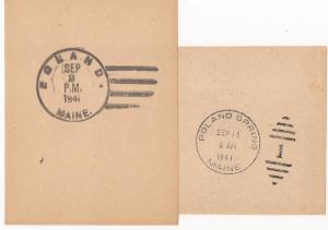 Maine Facing Slips Poland & Poland Spring Sept 1941 postmark