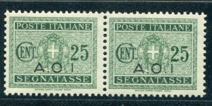 A.O.I. - Cent Tax Mark. 25 pairs with a dotless specimen after the I