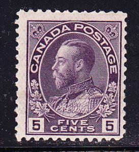 Canada ADMIRAL No.112 5c violet F/VF/NH(**)