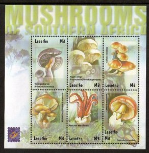 Lesotho 2001 - Mushrooms - Sheet of 6 Stamps - Scott #1286 - MNH