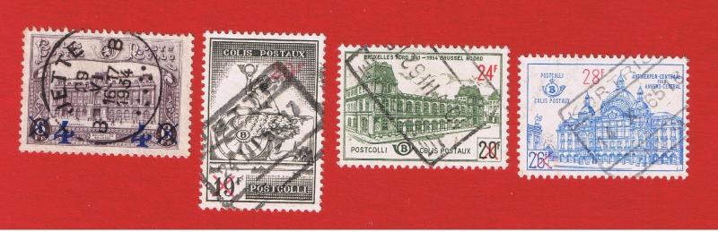 Belgium #Q180-371-378-382  VF used  Postagee Due Free S/H