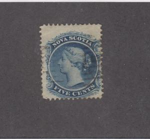 NOVA SCOTIA REF# KM18 # 10  FVF 5cts QUEEN VICTORIA BLUE W CANCEL CAT VALUE $15