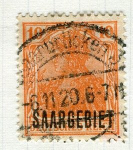 GERMANY; SAAR 1920 ( Jan ) Germania Optd. issue fine used 10pf. value, Postmark