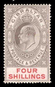 MOMEN: GIBRALTAR SG #73x 1910 REVERSED WMK MINT OG H SCARCE £1,800 LOT #66362