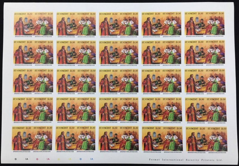 ST Vincent Columbus Fruit Imperf Perf Sheets x 6 MNH(150 Stamps) BLK70