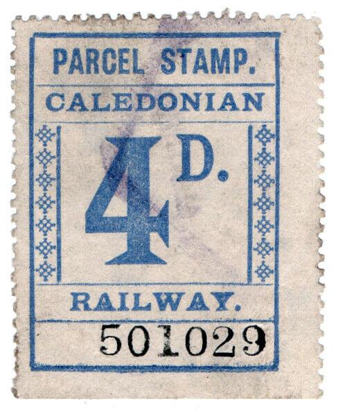 (I.B) Caledonian Railway : Parcel Stamp 4d | Great Britain, Stamp ...