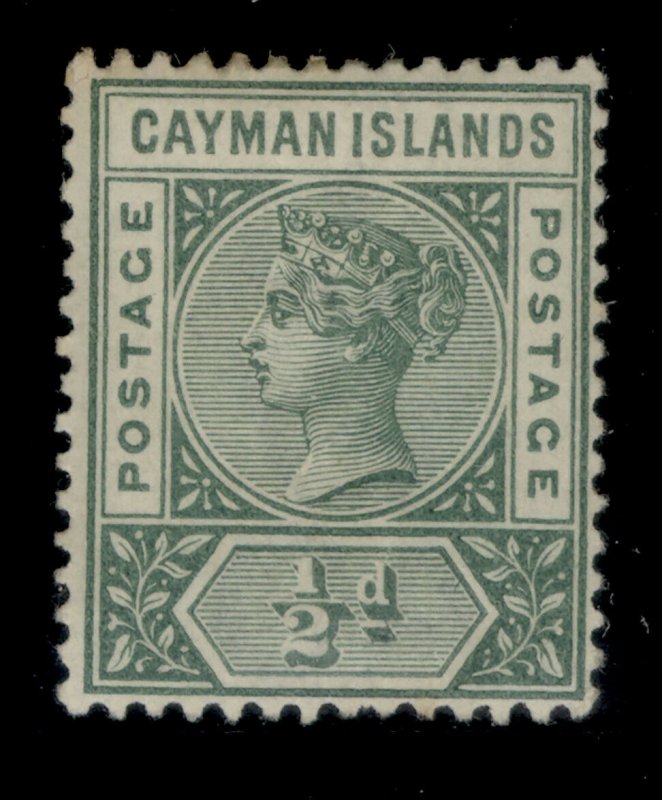 CAYMAN ISLANDS QV SG1, ½d deep green, UNUSED. Cat £21.