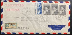 1961 Saigon Vietnam Airmail Cover to Panmed Pharmaceutical Port Lee NJ USA