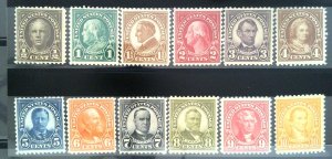 Scott #551-566 - Regular Issue - Lot - Mixed OG & MNH - 1922-25