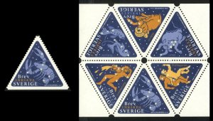 Sweden 1999 Signs of the Zodiac Horoscope Cancer - Crab Single + Pane of 6 