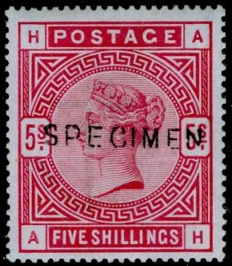 SG181s, 5s crimson, LH MINT. Cat £450. SPECIMEN TYPE 12. AH