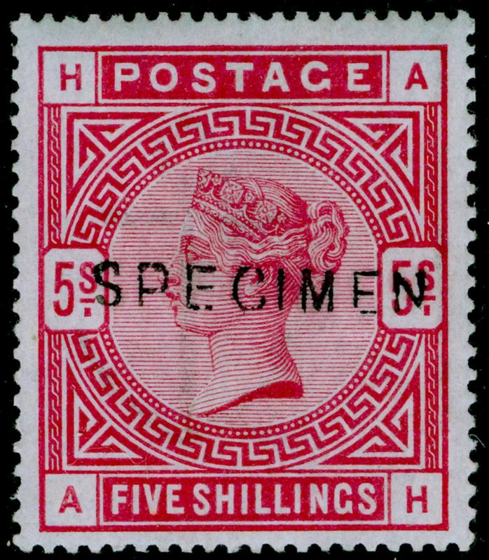 SG181s, 5s crimson, LH MINT. Cat £450. SPECIMEN TYPE 12. AH