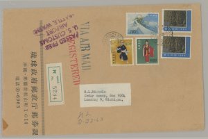 Ryukyu Islands  Registered cover with mild typical wear