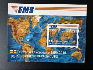 2019 Central African Republic Mi. Bl. 2000 S/S EMS 20th Anniversary Common Issue-