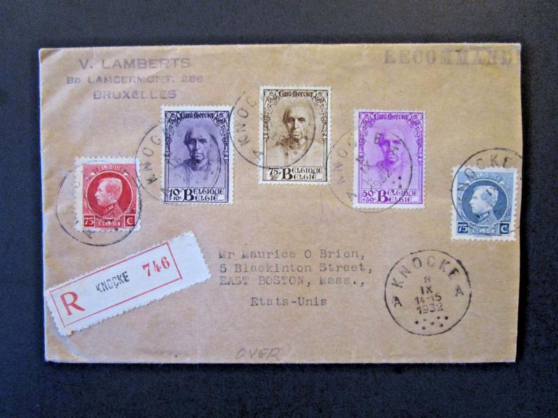 Belgium SC# 163, 164, 203 B114 - B116 on Cover to USA - Z5366