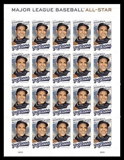 US Scott 5608a MLB All-Star Yogi Berra Imperf sheet of 20 NDC. MNH 2021