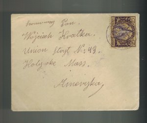 1920s Poland Cover to Holyoke MA USA  Wojciech Krathka