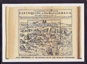 Jamaica-Sc#776- id9-Unused NH sheet-Earthquake-1992-