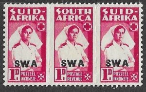 South-West Africa # 145 Nurse  1d.  A/E/A strip/3    (1) VLH Unused