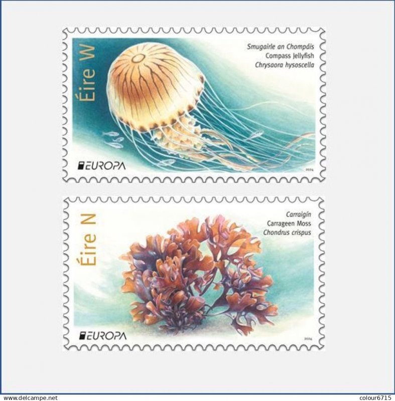 Irish Stamps 2024 MNH**- Europe. Underwater Fauna and Flora. Algae and Jellyfish