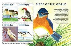 Grenada - 2015 - Birds Of The World - Sheet Of 4 Stamps - Scott #4107 - MNH