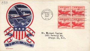 C33 5c AIR MAIL FDC 1947 - Ludwig Staehle cachet
