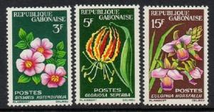 Gabon 1964 Flowers VF MNH (176-8)