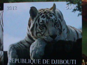 ​DJIBOUTI-2012-WORLD FAMOUS ENDANGERED ANIMALS MNH IMPERF SHEET-VERY FINE