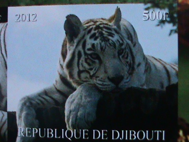 ​DJIBOUTI-2012-WORLD FAMOUS ENDANGERED ANIMALS MNH IMPERF SHEET-VERY FINE
