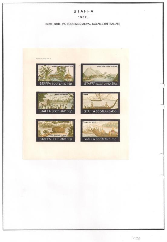 SCOTLAND - STAFFA - 1982 - Mediaeval Scenes #8 - Imperf 6v Sheet - MLH