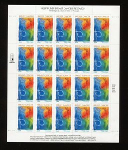 B1 Breast Cancer Research Semi Postal Sheet of 20 Stamps MNH