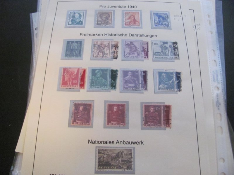 SWITZERLAND USED STAMPS & COVERS COLL. ON PAGES 1930-2005 $2K-$3K CAT. XF (191)